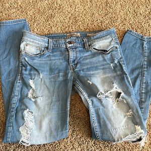 Guess power skinny low ripped jeans size 30